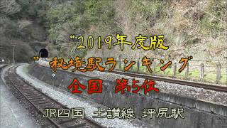 JR四国　土讃線　坪尻駅　特急南風　2000系気動車　2700系気動車　1000形気動車　秘境駅ランキング5位　スイッチバック　落集落展望台