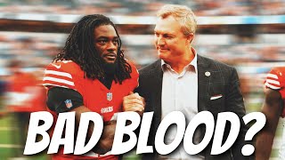 49ers John Lynch on if “bad blood” exists between Brandon Aiyuk + Trent Williams outlook