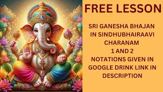 FREE LESSON PART 2 || Sri Ganesha || Sindhubhairavi || Uma Premanand ||