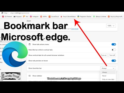 Как показать панель закладок в Microsoft Edge