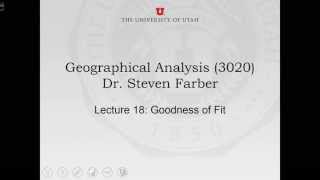 GEOG 3020 Lecture 18-1 Goodness of Fit