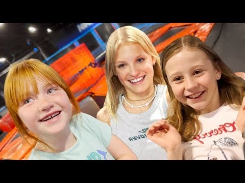 Adley and Jenny's first ViDSUMMiT!! new friends Payton and Nastya! family travel day and ninja jumping park