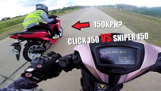 CLICK 150 VS SNIPER 150! | 150KPH? | DRAG RACE!