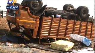 Three Died And Five Injured As A Speeding Lorry Overturns At Nayakal Of Kurnool District