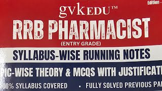 RRB Pharmacist gvKEDU Books Review by PT  | Books as per RRB Pharmacist Syllabus With Explanation