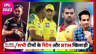 IPL 2022 ALL TEAMS RETAINED AND RTM PLAYERS LIST RELEASED! Dr. Cric Point