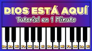 🎶「DIOS ESTÁ AQUÍ」TUTORIAL FÁCIL de PIANO y MELÓDICA con NOTAS MUSICALES by DoReMi