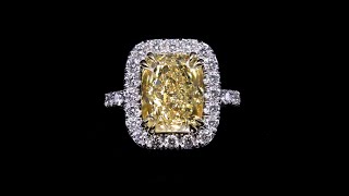 6.34ct Fancy Yellow Radiant Diamond ring