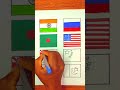 🇮🇳+🇷🇺+🇧🇩+🇺🇲+🇳🇿+🇨🇳+🇦🇫+🇵🇰 flag drawing || easy flag drawing for beginners || republic day #shorts
