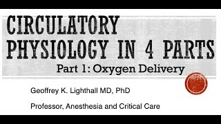 Cardiovascular Physiology for Anesthesiologists in 4 Parts.   Part 1: Oxygen delivery