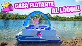 TIRO LA CASA FLOTANTE AL LAGO! 😱 Cumpliendo Reto Extremo en Flotador Gigante 😅 Sandra Cires Art