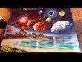 Planets and volcano spray art