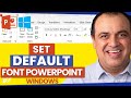 How to set default font size in PowerPoint on Windows