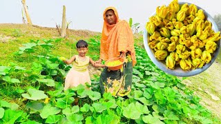 মি‌ষ্টি কুমড়ার ফু‌লের বরা আর ডিম ভা‌জি