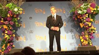 Matt Damon backstage after winning Golden Globe for 'The Martian'