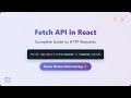 Fetch API in React: Mastering Data Fetching for Beginners 🚀
