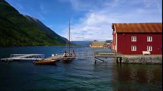 old colored houses in mosjoen norway