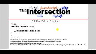 PHP User Defined Functions