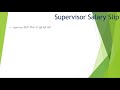 supervisor salary slip