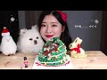 크리스마스 디저트🎄초코케이크 마카롱 먹방 christmas desserts * chocolate cake u0026 macarons mukbang eating show デザート kue