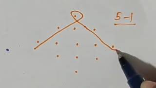 5-1 dots simple curved rangoli/ 5-1 చుక్కల మెలికలు ముగ్గు