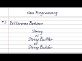 Difference Between String, StringBuffer and StringBuilder in Java