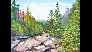 Lincoln's Landscape: View of Mt Washington in Watercolor (Timelapse)