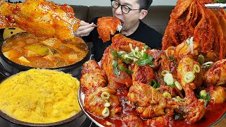 ASMR MUKBANGㅣBraised Spicy Chicken & Steamed Eggs & Soybean Paste StewㅣEATING SHOW