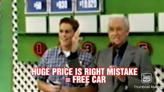 Huge Price is Right Mistake Results in FREE CAR!