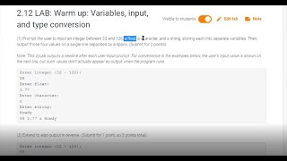 Warm up: Variables, input, and type conversion
