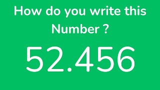 Reading and Writing Numbers - Includes Decimals