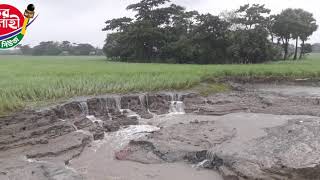 ভেঙ্গে গেছে চর এলাহী ইউনিয়নের ৪নং ওয়ার্ডের বেড়িবাঁধ, হুমকির মুখে চর এলাহী বাজার।