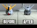 【1000円のプラモを作り込む！】eg ν gundam part2 フリーハンド製作動画 頭部編 freehand scribing without guiding tape