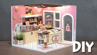 [4K] Hapiness Ice Cream Shop || DIY Miniature Dollhouse Kit - Relaxing Satisfying Video