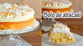 BOLO CREMOSO DE ABACAXI COM COCO I Receitas e Temperos