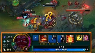 Lowering Ornn's Maximum Health until he becomes Invulnerable!