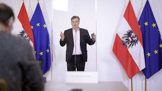 Pressestatement von Vizekanzler Werner Kogler über Maßnahmen für Standort und Beschäftigung