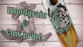 Wood Grain Cow Print Split Tumbler Tutorial