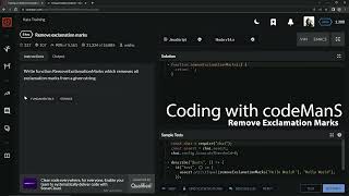 Codewars 8 kyu Remove Exclamation Marks Javascript