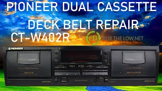 How To Replace The Belts On Pioneer Double Cassette Deck CT-W402R Cassette Player Won't Play or Spin