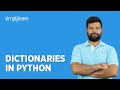 Dictionaries in Python | Python Dictionary Tutorial | Python Tutorial | Simplilearn