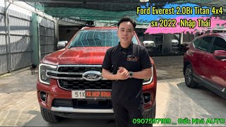 Ford Everest 2.0Bi 4x4 sx 2022. Bản Full Titan. Nhập Thái. Form dáng mạnh mẽ những vẫn sang trọng