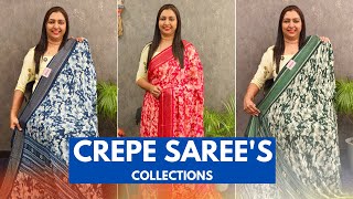 BEAUTIFUL CREPE SAREE'S COLLECTIONS ARRIVALS - SHOP NOW💖 || 𝐆𝐋𝐈𝐓𝐙𝐈𝐍𝐃𝐈𝐀 FASHIONS 🛍🌟