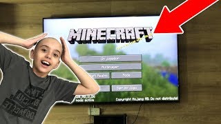 JOGAMOS MINECRAFT NA TV DE 80 POLEGADAS! FUNCIONOU ?