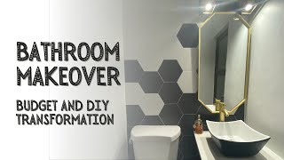 Budget Bathroom Makeover | Half Bathroom glowup on  budget with lots of DIYs