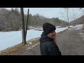 we explore a frozen lake in the appalachian mountains harlan kentucky