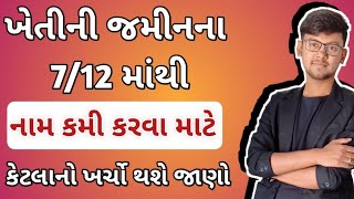 ખેતીની જમીનના 7/12 માંથી નામ કમી કરવા માટે કેટલાનો ખર્ચો થશે / kHeDuT oNLinE pOInT