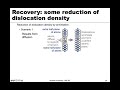 MSE 201 S21 Lecture 25 - Module 1 - Annealing: Recovery