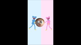 Huggy Wuggy and Kissy Missy play with Stretchy Morty. Animation 2 #shorts #poppyplaytime