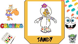 How to Draw Sandy | From SpongeBob SquarePants | (Coloring)